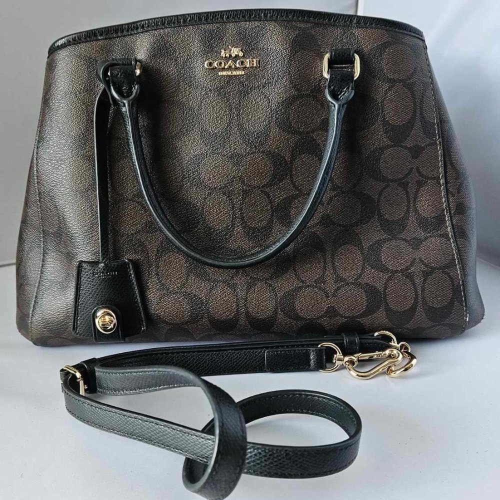Chocolate Brown Coach Satchel - Monogram
